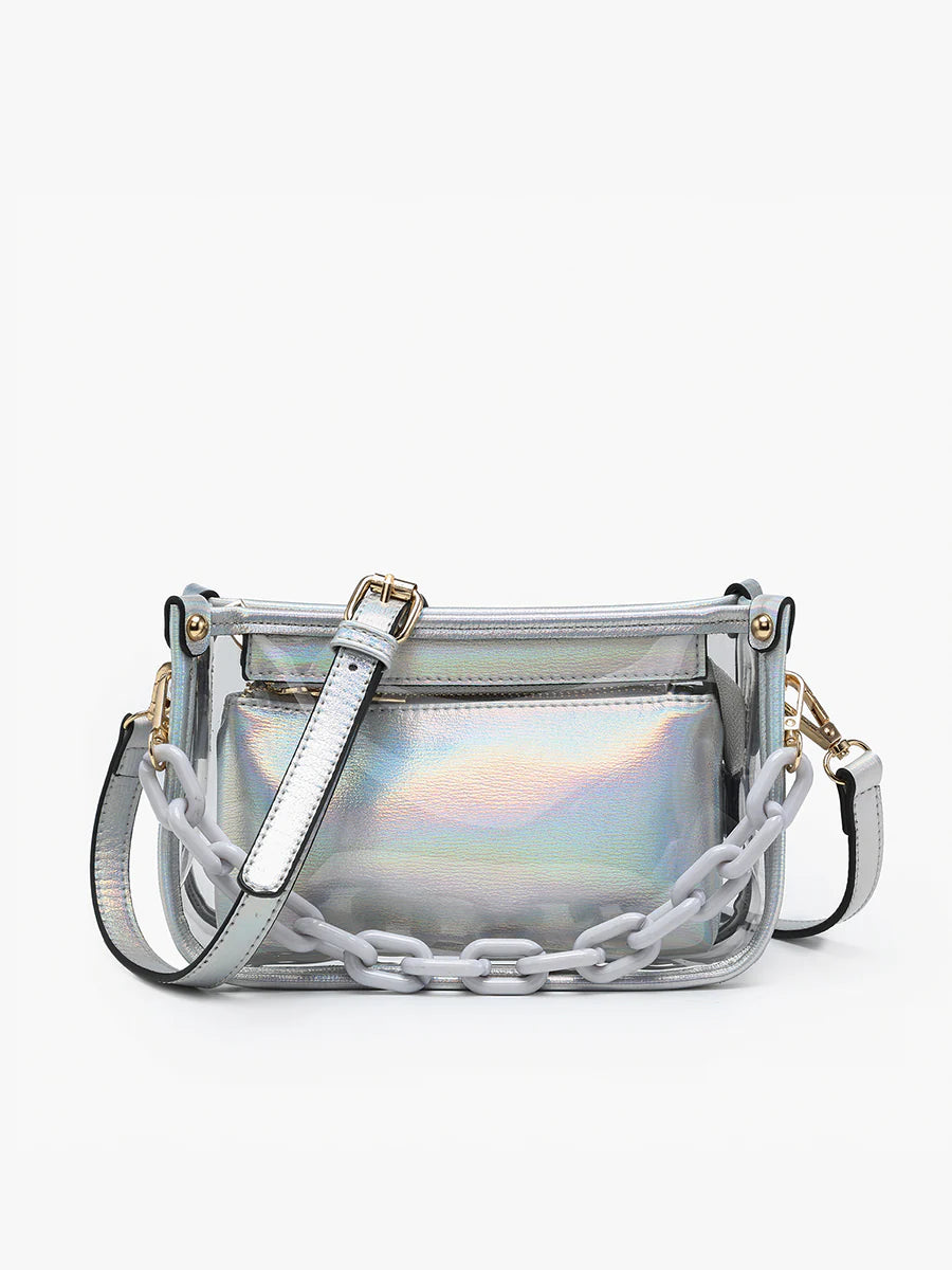 Jen & Co Jessica Clear Crossbody Chain Strap