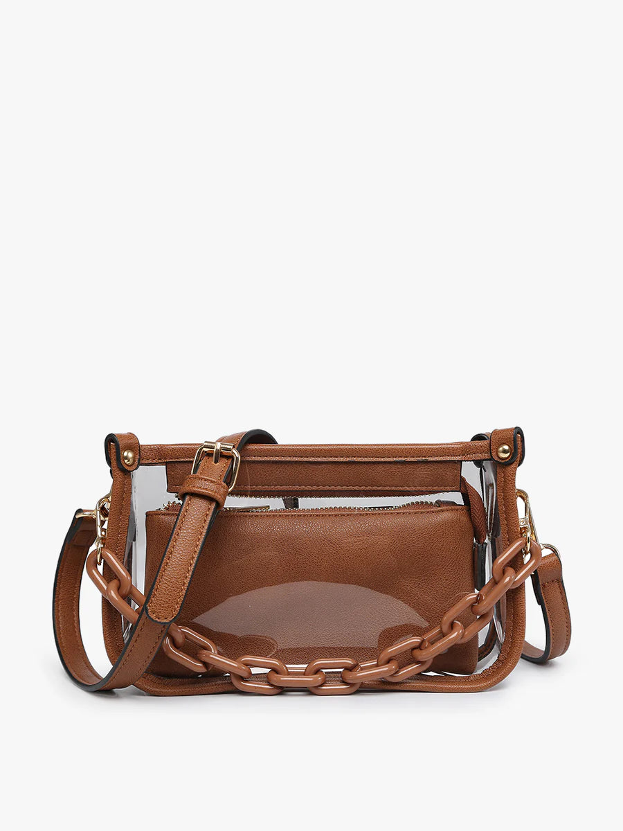 Jen & Co Jessica Clear Crossbody Chain Strap