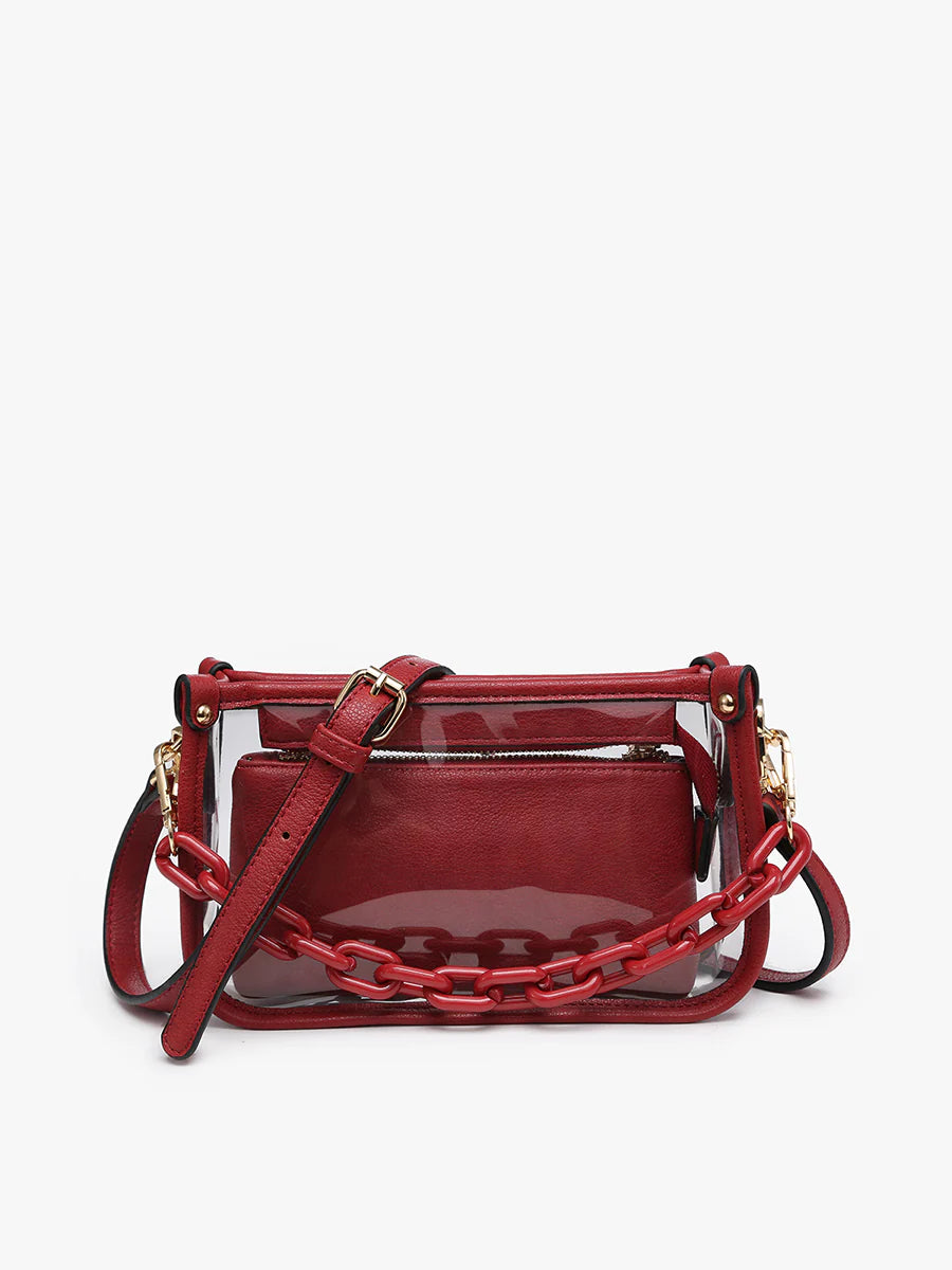 Jen & Co Jessica Clear Crossbody Chain Strap