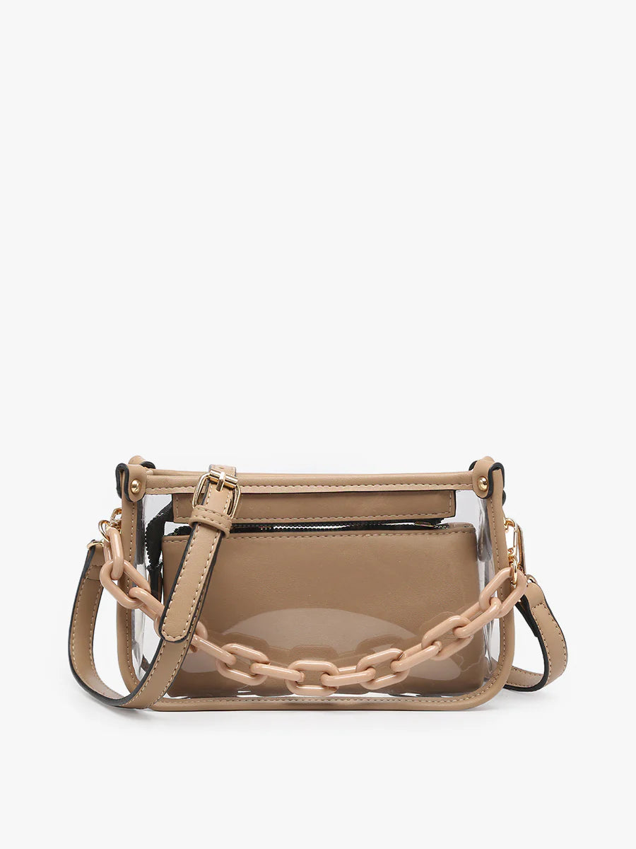 Jen & Co Jessica Clear Crossbody Chain Strap