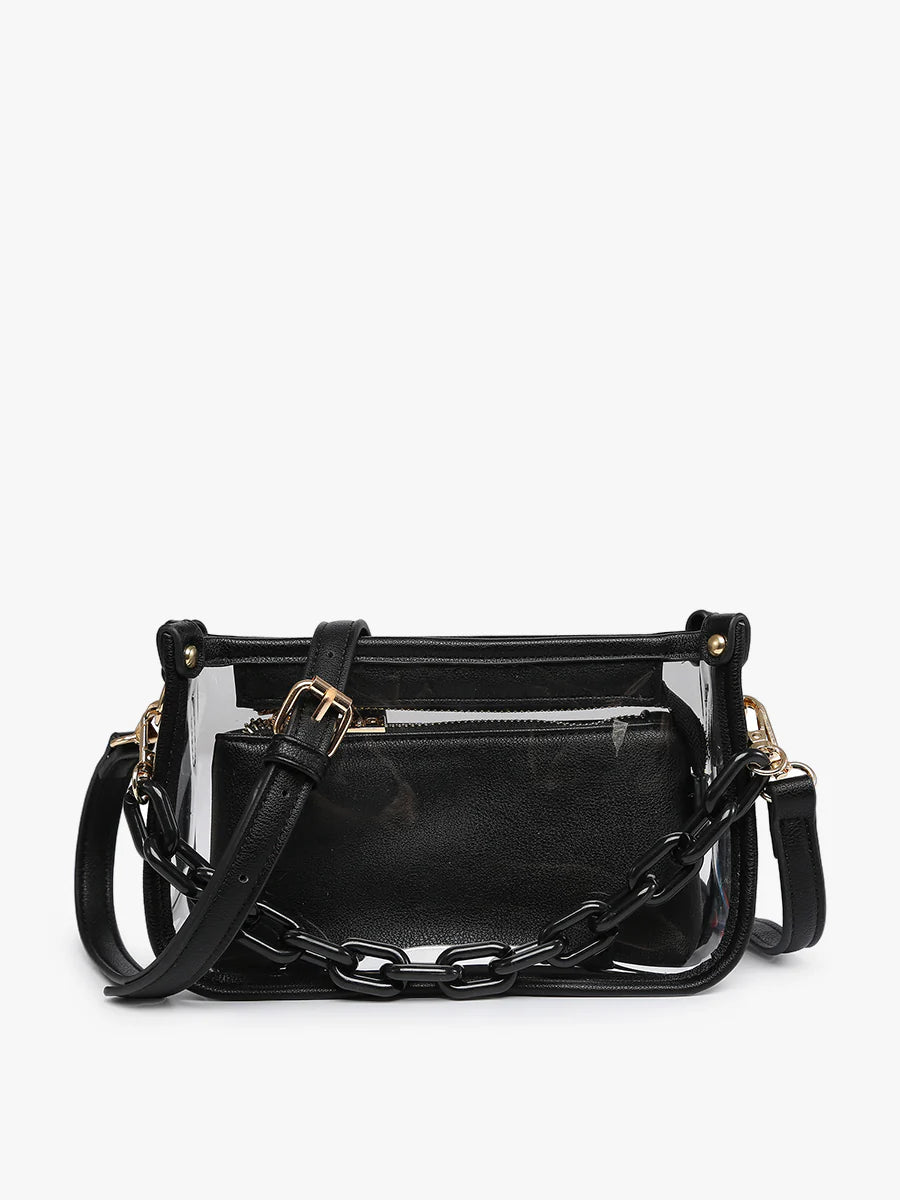 Jen & Co Jessica Clear Crossbody Chain Strap