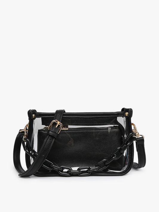 Jen & Co Jessica Clear Crossbody Chain Strap