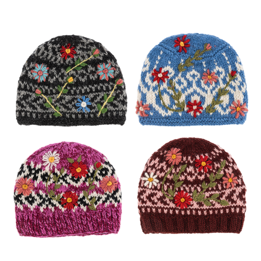 Assorted Knit Embroidered Baby Animal Youth Winter Hats