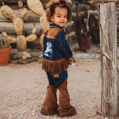 Shea Baby Denim & Suede Jeans