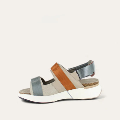 Naot Odyssey Beige Silver Brown Combination