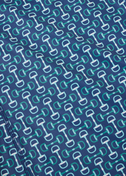 Kerrits Kids First Level Quarter Zip Fleece Tech Top Print Lapis Bit Of Color