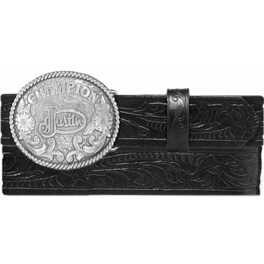 Justin Champion Black Tooled Belt