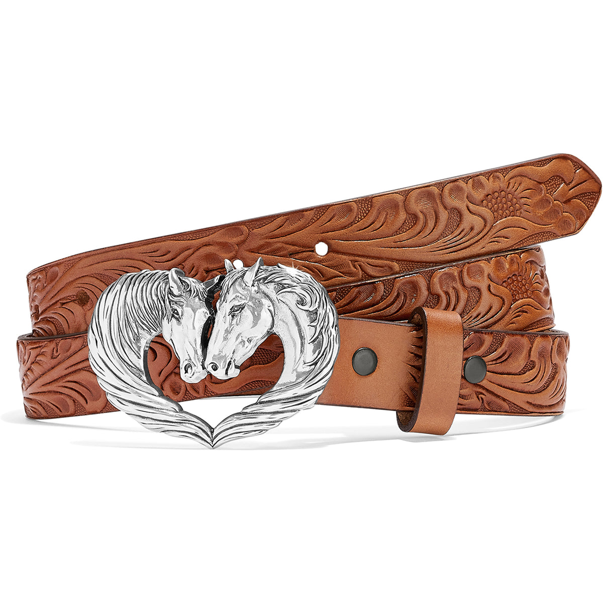 Justin Tooled Horse Heart Buckle Belt
