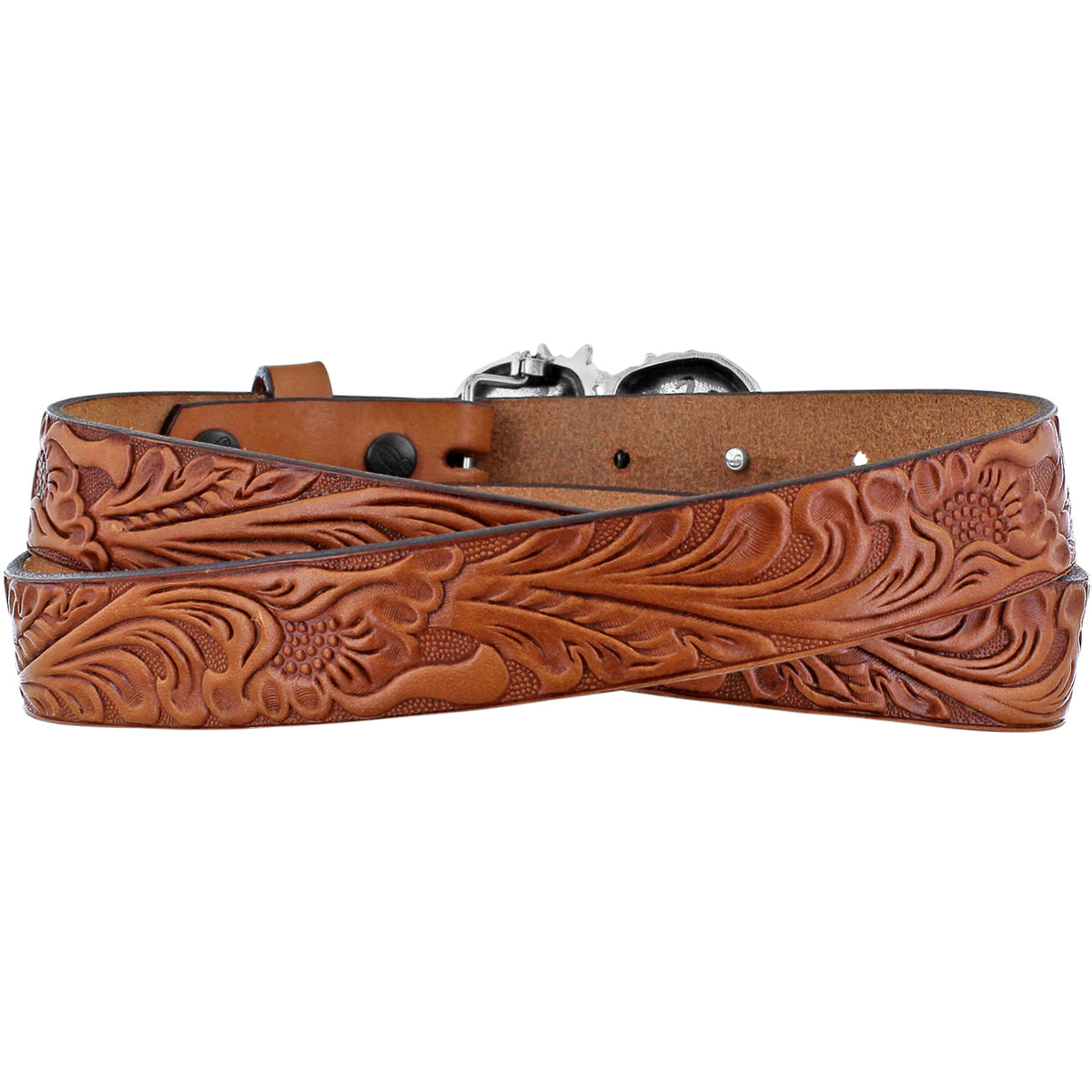 Justin Tooled Horse Heart Buckle Belt