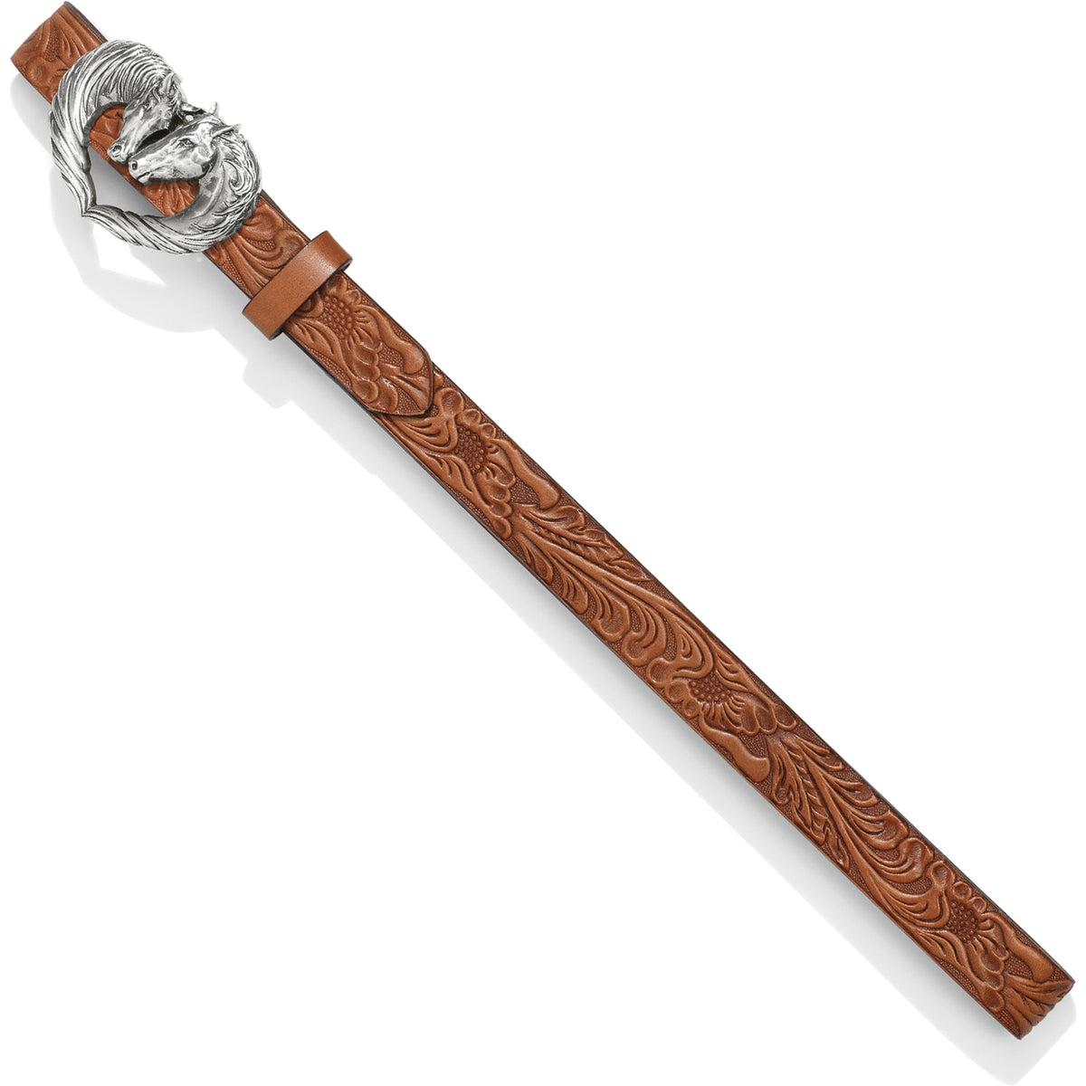 Justin Tooled Horse Heart Buckle Belt