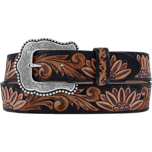 Tony Lama Delheart Daisy Sunflower Tooled Belt