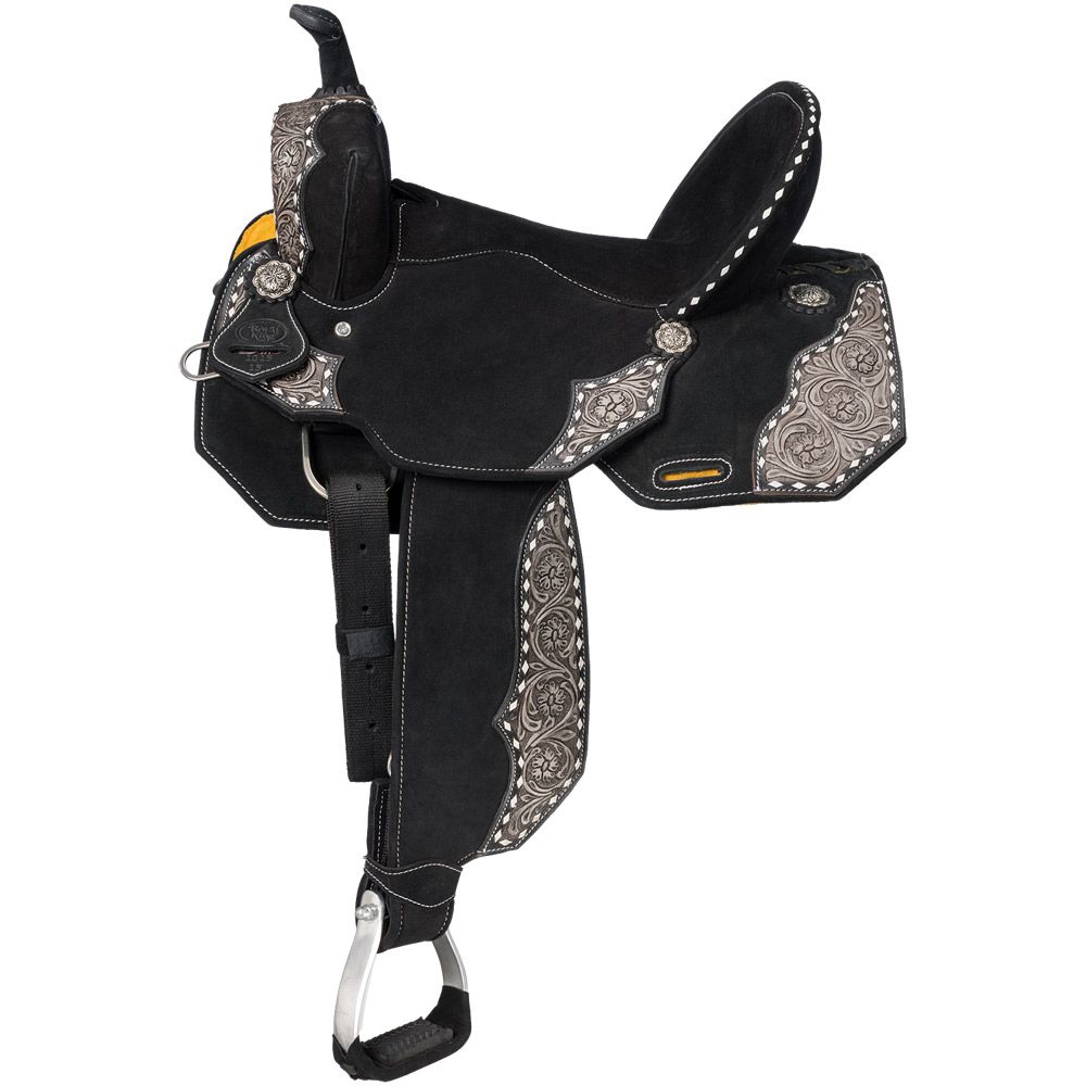 Silver Royal Shiloh Overlay Black Buckstitch Saddle