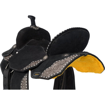 Silver Royal Shiloh Overlay Black Buckstitch Saddle