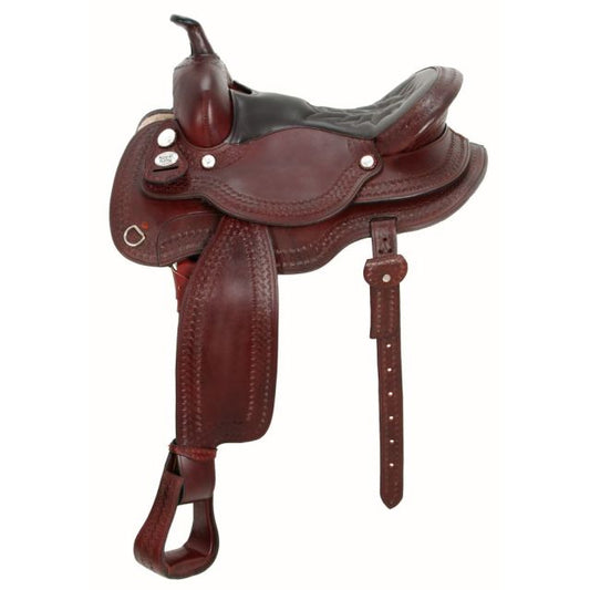 Royal King RB Auto Adjust Flex Tree Trail Saddle with Round Skirt Dark Oil