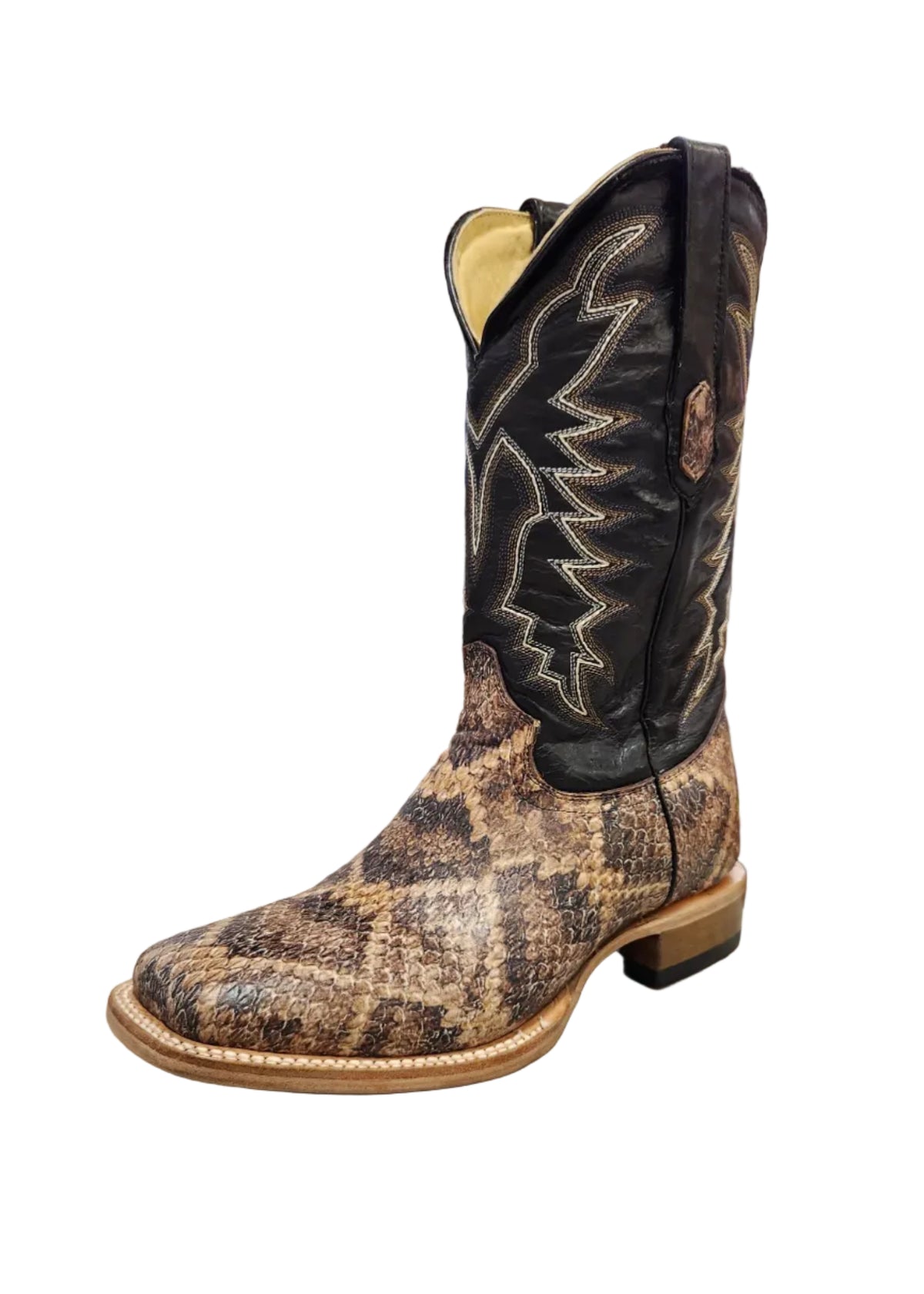 Cowtown Print Rattlesnake Square Toe