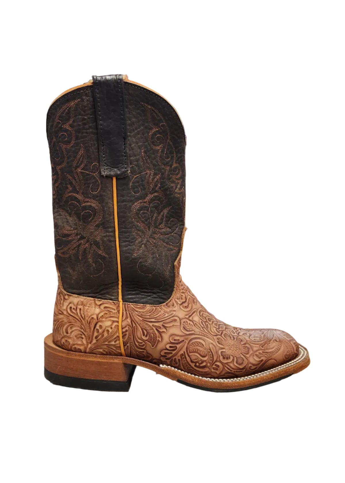 Anderson Bean 10" Western Tooled Rose/Black Bison