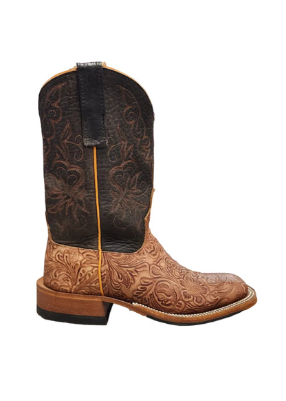 Anderson Bean 10" Western Tooled Rose/Black Bison