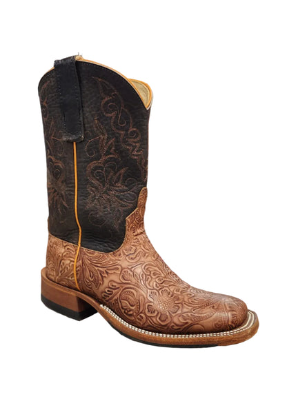 Anderson Bean 10" Western Tooled Rose/Black Bison