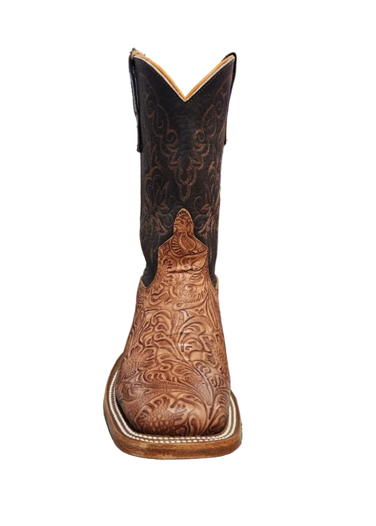 Anderson Bean 10" Western Tooled Rose/Black Bison