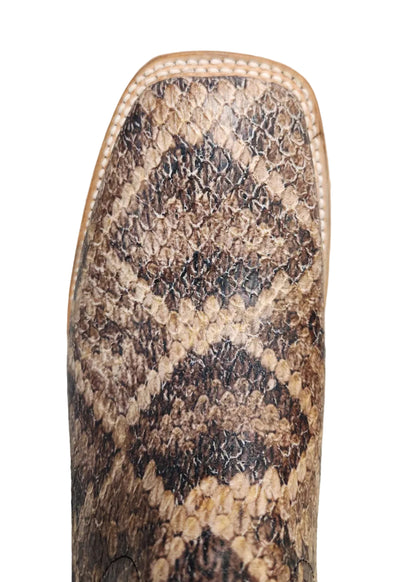 Cowtown Print Rattlesnake Square Toe