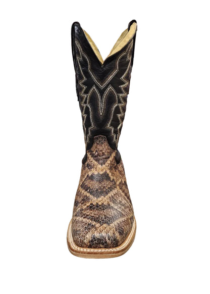 Cowtown Print Rattlesnake Square Toe