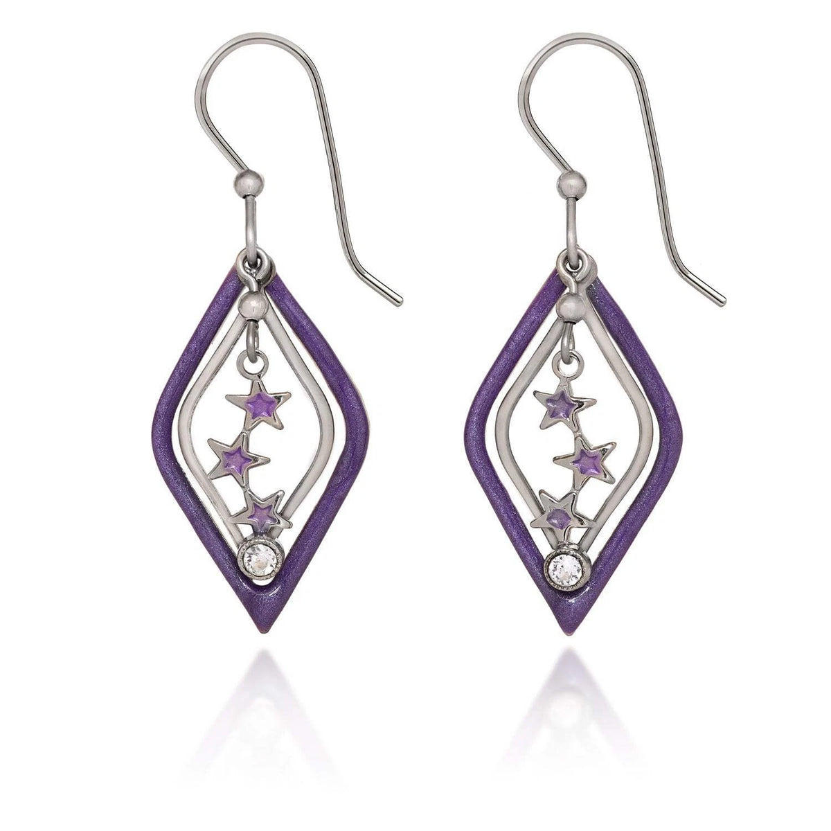 Silver Forest Diamonds & Stars Earring