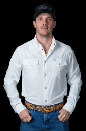 Ferrell White Long Sleeve Snap Shirt