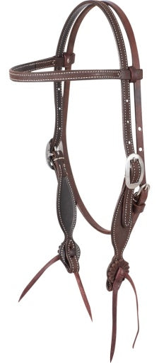 Martin Browband Headstall With Rosette Strings Chocolate Roughout