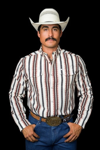 Ferrell The Wayne Long Sleeve Snap Shirt White