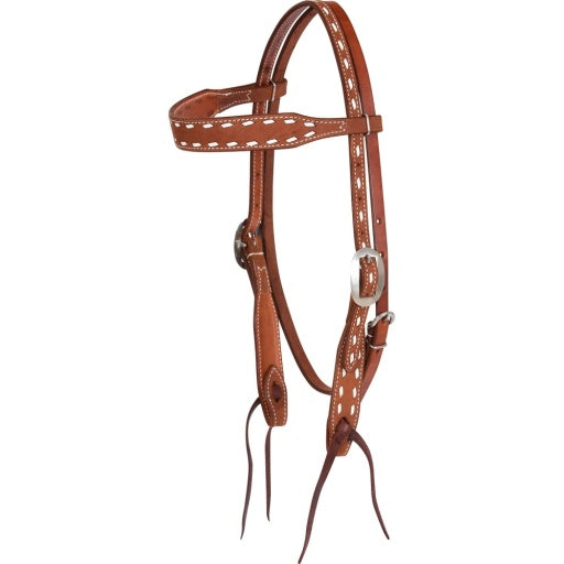 Martin Browband Headstall Buckstitched Chestnut