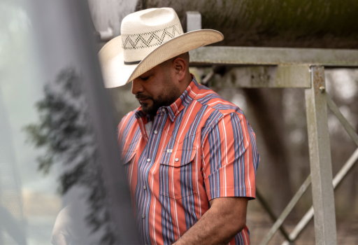 THE JAMES IN SALMON - SHORT SLEEVE SNAP