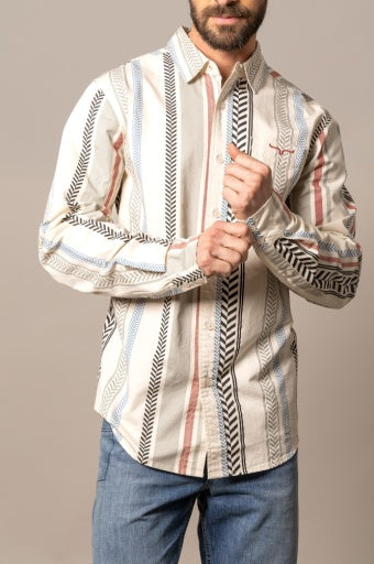 Kimes Ranch Double Tap Stripe Shirt Black
