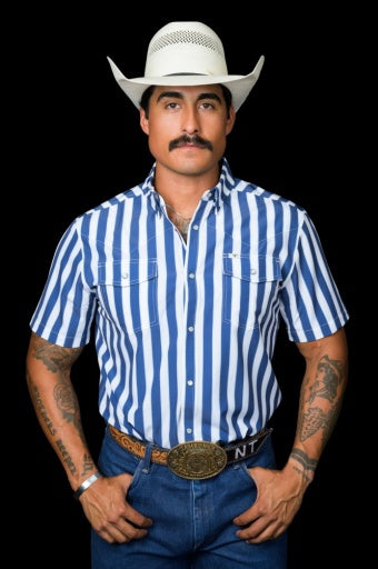 THE LIAM IN BLUE - SHORT SLEEVE SNAP