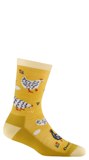 Darn Tough Mother Clucker Crew Lightweight With Cushion sunny