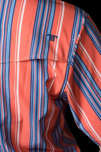 THE JAMES IN SALMON - SHORT SLEEVE SNAP