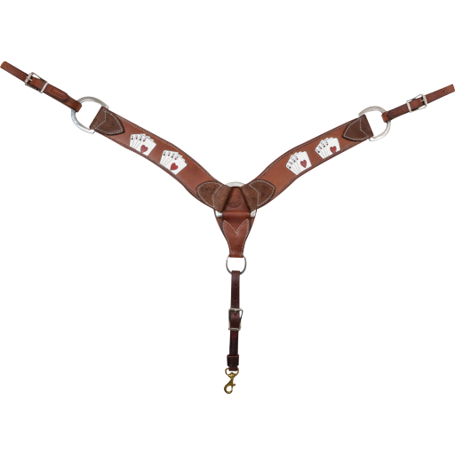 Martin Card Suite Tooled Breastcollar 2.75-Inch Chocolate