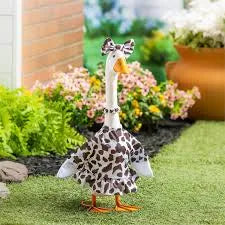 Evergreen Porch Goose Outfit Cow Print Gown