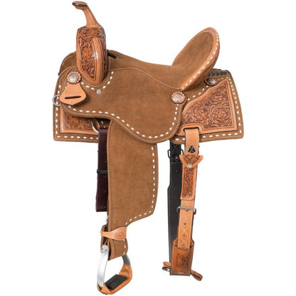 Silver Royal Suede Seat Barrel Saddle