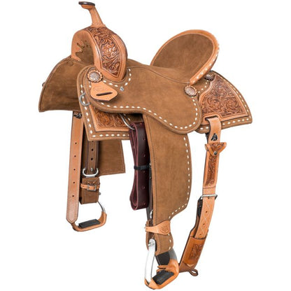 Silver Royal Suede Seat Barrel Saddle