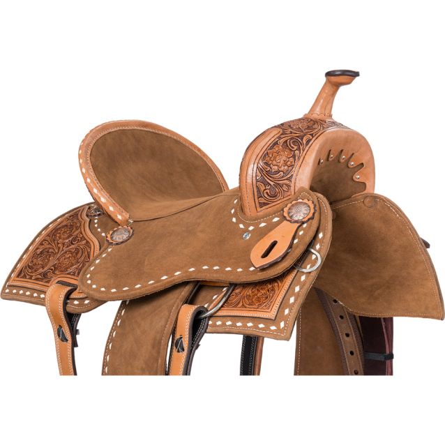 Silver Royal Suede Seat Barrel Saddle