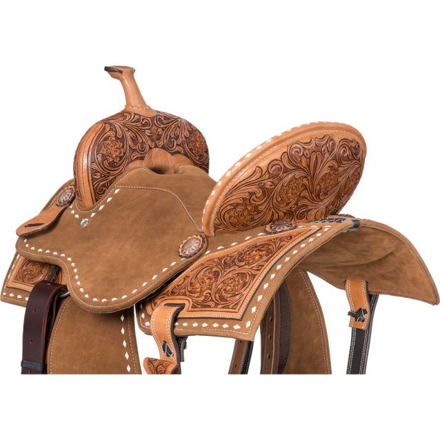 Silver Royal Suede Seat Barrel Saddle