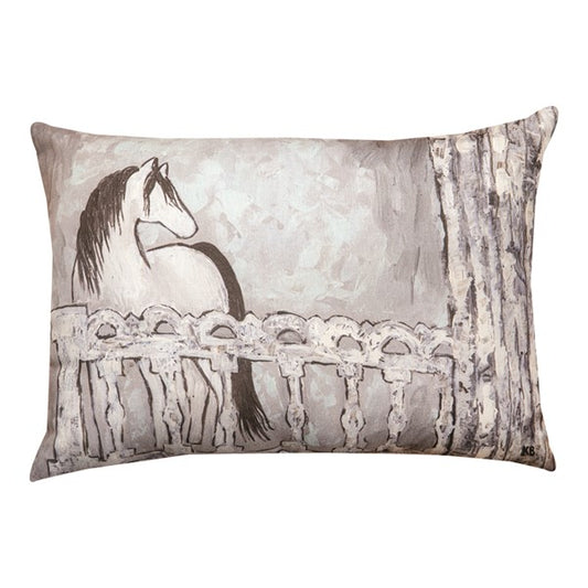 Manual Farm Sketch Horse Stable Pillow