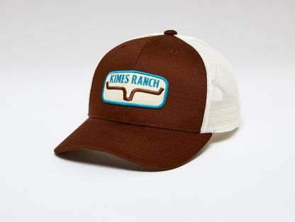 Kimes Ranch Roll Trucker Hat Brown