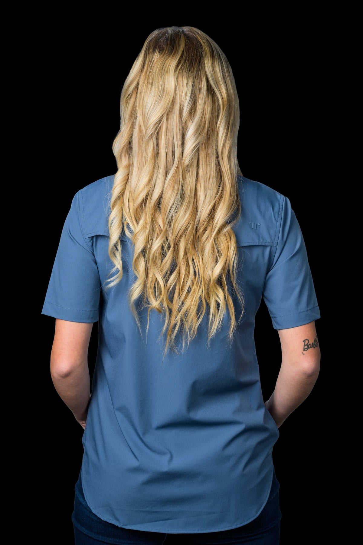 Ferrell Ladies Core Blue Short Sleeve Snap
