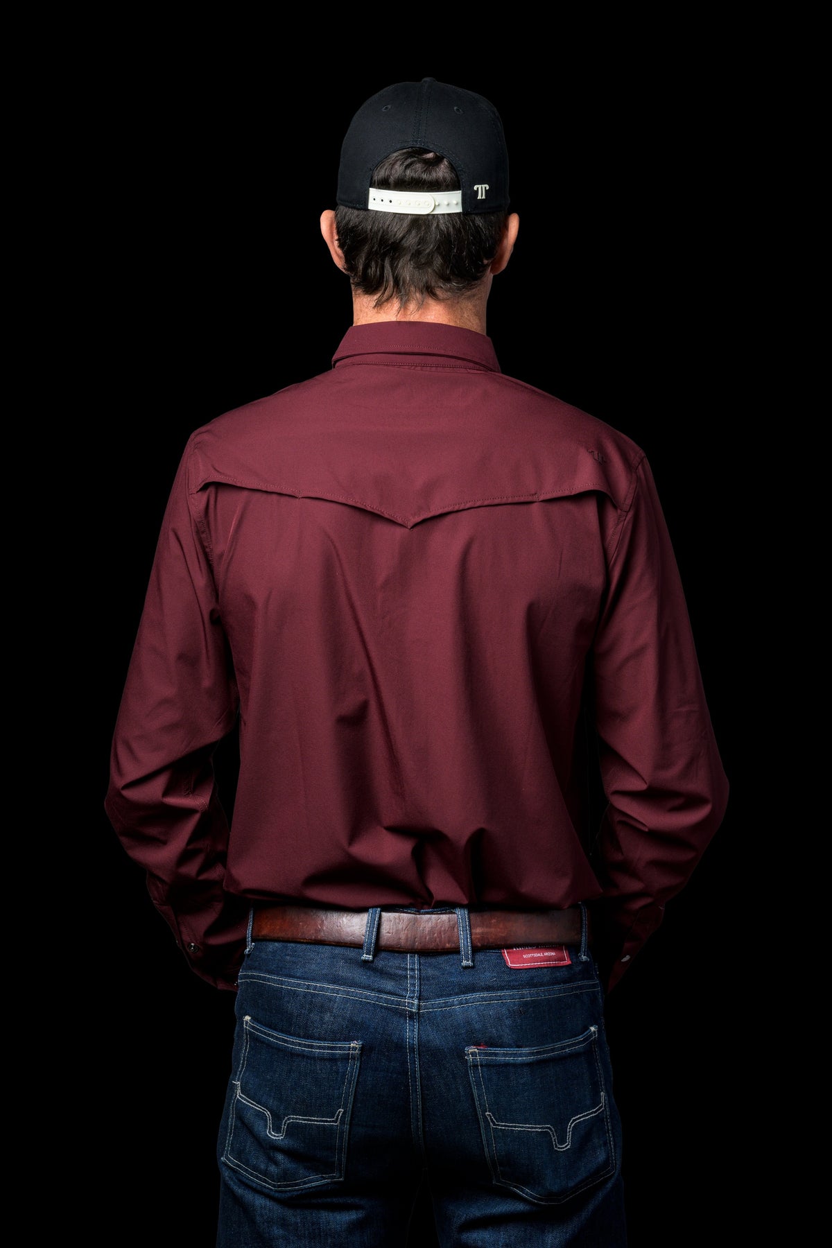 Ferrell Core Maroon Solid Long Sleeve Snap