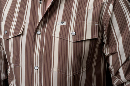 Ferrell The Atlas Brown Long Sleeve Snap Shirt