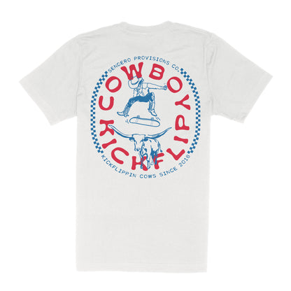 Sendero Cowboy Kickflip Tee Vintage White