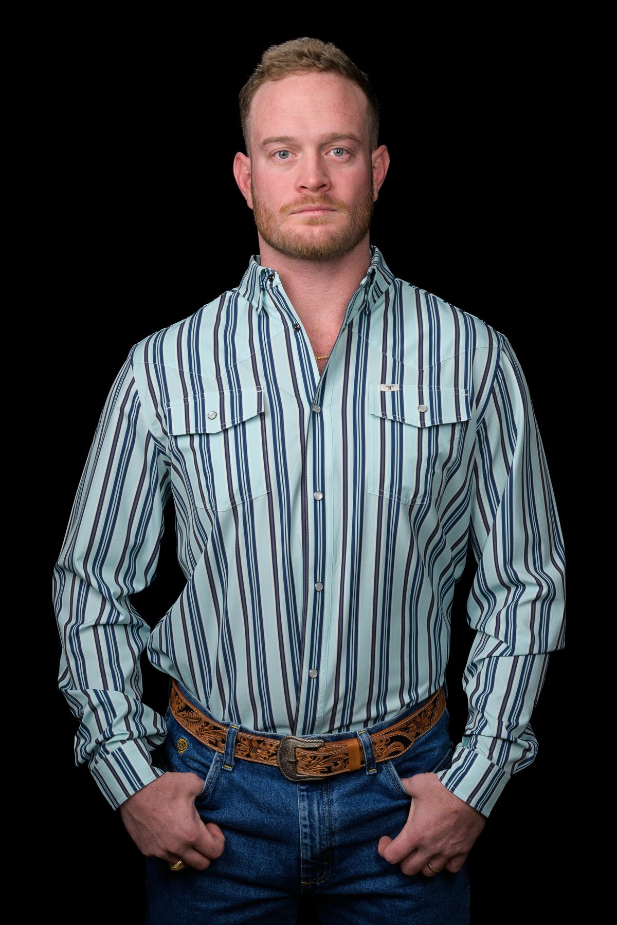 Ferrell The Jackson Long Sleeve Snap Blue