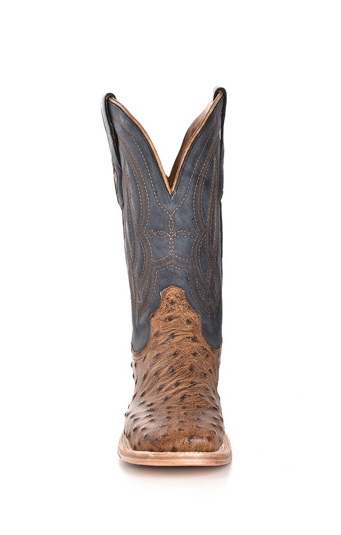 Corral Full Quill Ostrich Orix/Navy Square Toe
