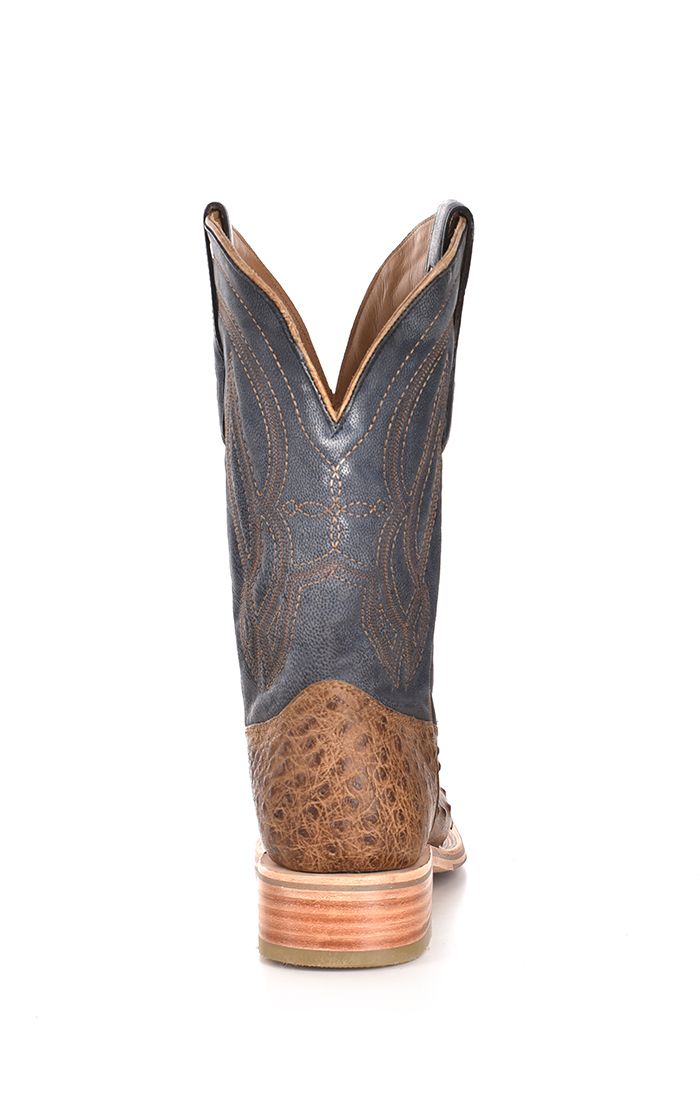 Corral Full Quill Ostrich Orix/Navy Square Toe